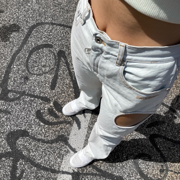 Off White Swiss Cheese Jeans - Picture 3 of 5
